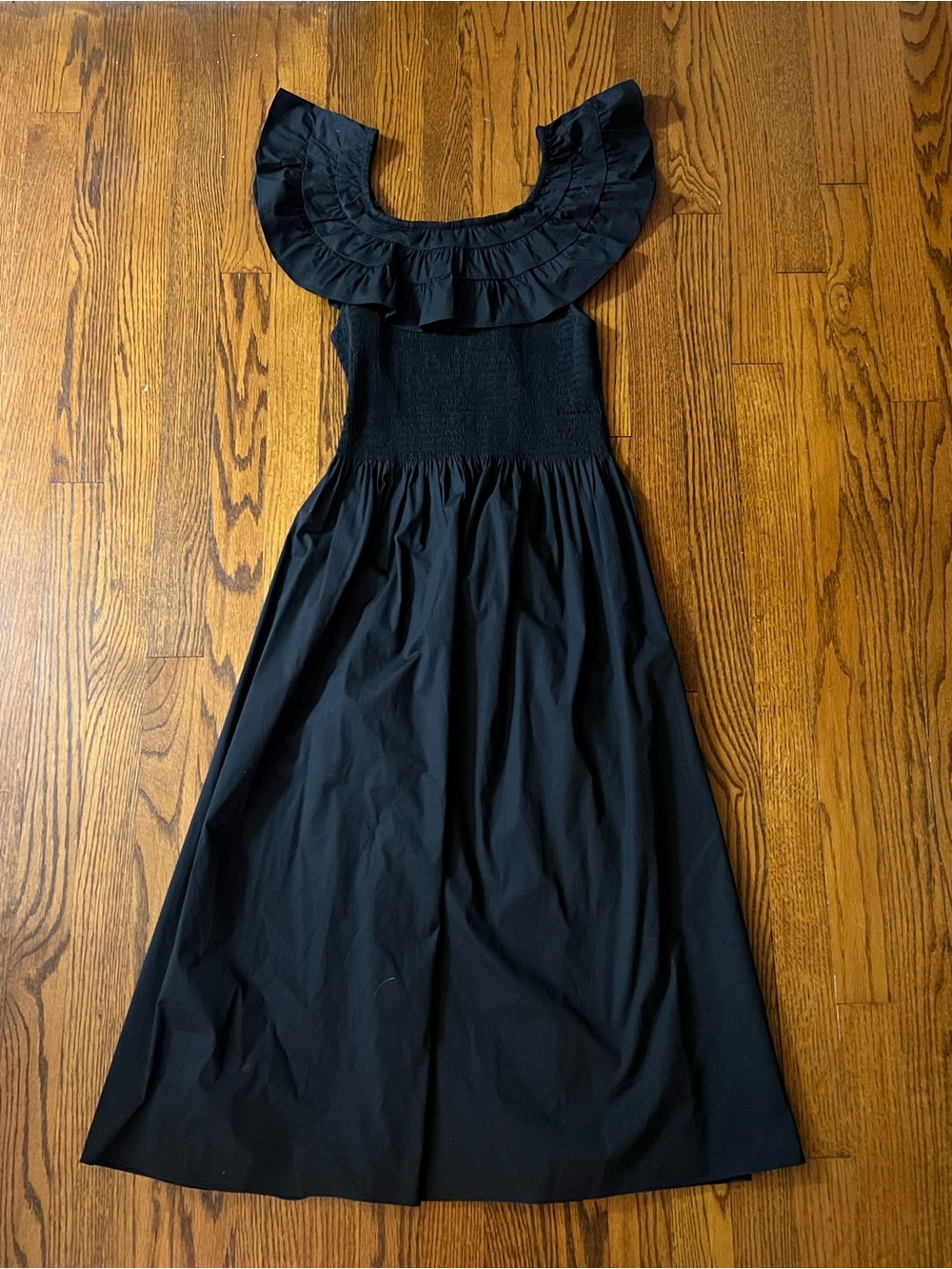 Hill House Black Ruffle-Sleeve Maxi Dress